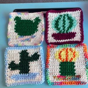 Hand crochet coasters